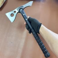 Hache tactique multifonctionnelle pour l'extérieur avec manche en fibre de verre, outil de coupe de bois, auto-défense, chasse, projet de bricolage pour le camping