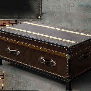 Table basse moderne en cuir véritable de style américain avec rangement et <span class=keywords><strong>hauteur</strong></span> réglable, design durable, structure en bois massif européen - Product Image 5