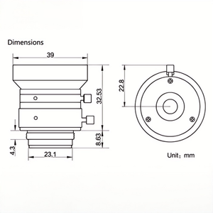HIKROBOT HF-E 시리즈 MVL-HF0628M-6MPE 6mm F2.8 6MP 1/1.8인치 C-마운트 수동 조리개 산업용 렌즈 (머신 비전 검사용) - Product Image 5