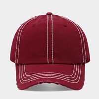 Casquette de baseball délavée à double couture et bords bruts, style urbain, unisexe, pour hommes et femmes, décontractée, pour l'extérieur