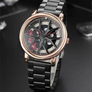 Nuevo reloj deportivo de moda para hombre con esfera giratoria de 360 grados, diseño creativo de rueda de coche, reloj de cuarzo impermeable de acero inoxidable para hombre. - Product Image 6