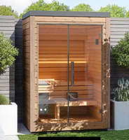 Grande salle de sauna intérieure multi-personnes en cèdre rouge et cèdre d'Hemlock pour salle de sport, spa, club