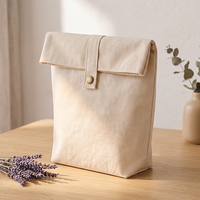 Kantong debu kain kanvas dengan pita berlogo custom, untuk dompet, tas hadiah mewah berbahan katun solid, kemasan perhiasan