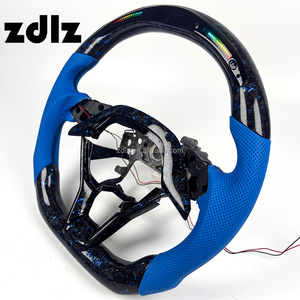 Volante Deportivo Personalizado de Cuero Perforado Azul y Fibra de Carbono Forjada Azul con LED para Honda Accord 10ª Generación 2020 2021 <span class=keywords><strong>2023</strong></span> - Product Image 3