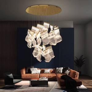 Lustre LED créatif postmoderne éclairage Duplex escalier rotatif Guide de lumière lampe suspendue salon Luminaires réglables - Product Image 4