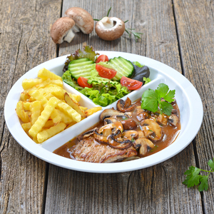 Plato de Melamina Irrompible para <span class=keywords><strong>Menú</strong></span>, Plato Dividido en 3 Compartimentos para Comidas de Restaurante y Almuerzos Caseros - Product Image 2