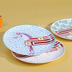 ลูกบาศก์รูบิคสามจานสุดสร้างสรรค์ลายม้าโบนไชน่าจานติ่มซำจานอาหารค่ำบ้านของขวัญแนะนำ - Product Image 3