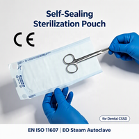 Sachets auto-adhésifs pelables à barrière microbienne pour surveillance d'autoclaves dentaires et compartiments de stérilisation