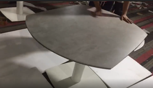 <span class=keywords><strong>Table</strong></span> à manger extensible contemporaine avec <span class=keywords><strong>plateau</strong></span> en céramique blanc et base en métal, <span class=keywords><strong>plateau</strong></span> <span class=keywords><strong>pivotant</strong></span> ovale stratifié pour l'atelier de meubles de maison - Product Image 4