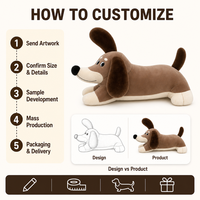 Coussin en peluche Teckel doux marron, oreiller corporel en forme de chien saucisse, cadeau