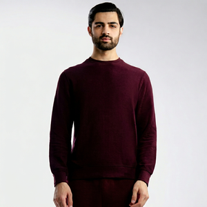 Sweat-shirt à capuche unisexe en molleton bordeaux 100% coton, coupe classique, couleur unie, poche, antistatique, vêtement décontracté pour l'automne - Product Image 1