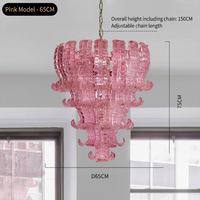 Lampu Gantung Kaca Modern BGST, Lampu Chandelier Mewah untuk Ruang Makan, Ruang Tamu, Dekorasi Rumah, Daun Palem, Lampu LED Warna-warni, Chandelier Kaca Seni
