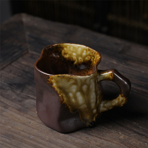 Mug vintage en céramique artisanale, tasse à café ou à lait en argile amusante, poterie rétro avec une capacité de 280 ml, idéal pour les cadeaux - Product Image 2