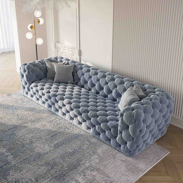 Living Room Furniture Fabric Sofa Bed Set High Density Apartment Hotel 3 Seater Colorful Modular Sofa for Warehouse Villa Use