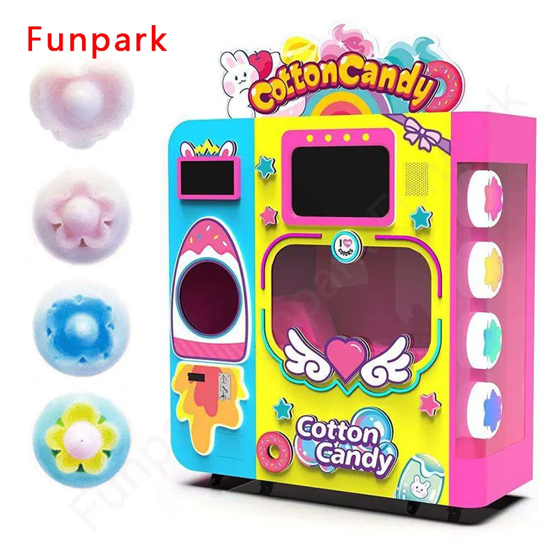 Commercial Dispenser Vending Machine for Sweet Cotton Candy with Semi Automatic Sugar Robot