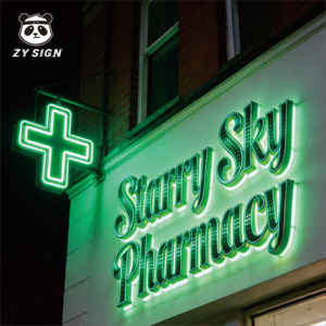 Fabricante de Letreros LED para Farmacias, Letrero Metálico Iluminado 3D Personalizado, Letrero con Retroiluminación, Letrero Exterior Impermeable con Cruz Verde - Product Image 2