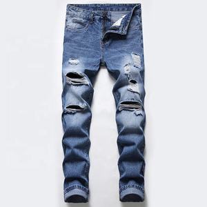 Nouvelle Arrivée – Jean Homme Déchiré et Vieilli de Marque Designer, Taille Mi-Haute, Fermeture Boutonnée, Spandex – Service OEM Écologique de Haute Qualité - Product Image 4