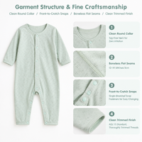 Combinaison bébé 100 % coton certifiée classe A, sans coutures, manches longues, unisexe, printemps automne, nouveau-né, fermeture à pression