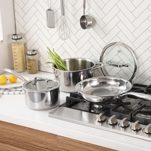 Ensemble de casseroles en acier inoxydable 304 tri-couches de qualité supérieure, antiadhésives, pour une utilisation quotidienne en cuisine - Product Image 3