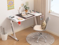 Bureau de jeu pour ordinateur, noir, avec structure métallique, idéal pour la maison et le bureau – Offre spéciale