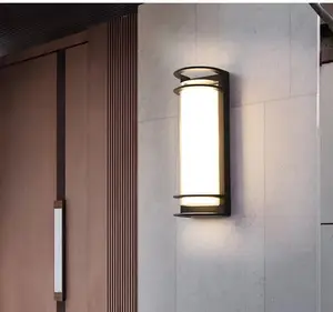 Dài hiện đại và tối giản Đèn tường ngoài trời, hành lang ban công biệt thự bên ngoài bức tường cửa ra vào, đèn sân ngoài trời