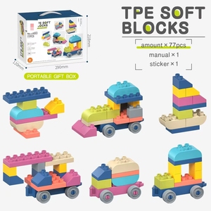 Bloques de construcción grandes de plástico blando, moldes de bloques de construcción de juguete para niños, modelo Montessori, bloques de construcción para bebés, Educación Temprana - Product Image 4