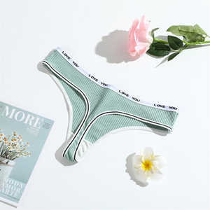 Nouvelle culotte string en coton pour <span class=keywords><strong>femme</strong></span>, taille basse, respirante, dos en T, sexy, effet push-up, entrejambe en coton - Product Image 3