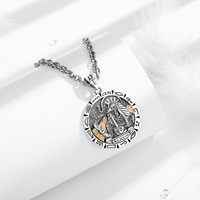 Changda 925 argent Sterling bijoux grecs anciens amulette énergie bijoux égyptiens Anubis pendentif soleil dieu collier pour femmes