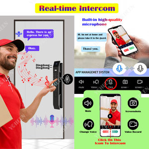 Sinh trắc học 3D Nhận dạng khuôn mặt thông minh khóa cửa với máy ảnh màn hình tuya Wifi vân tay kết hợp khóa NFC RFID khóa thẻ chìa khóa - Product Image 5