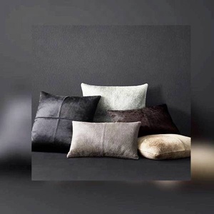 Hairon ปลอกหมอนและหมอนหนังแท้สีเทาและสีเงินสินค้าหนังพรีเมี่ยม - Product Image 5