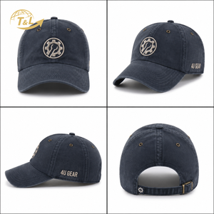 Gorras de béisbol vintage 4U con efecto desgastado, tela y visera suave. Gorras de béisbol estilo urbano con cierre ajustable y detalles llamativos. - Product Image 6