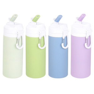 Botella de agua de silicona de 450 ml con personalización de logotipo, portátil para estudiantes - Product Image 2