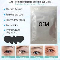 Masque pour les yeux en bio-cellulose de thé vert, motif papillon, aux herbes, algues et noix de coco, réduit les cernes, OEM