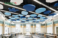 Décoration intérieure, panneau acoustique suspendu en fibre de verre de haute qualité, absorption acoustique efficace, panneau en laine de verre pour bureau