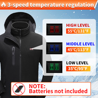 Veste chauffante USB pour homme, 15 zones, 3 niveaux de température, veste chauffante d'hiver rechargeable