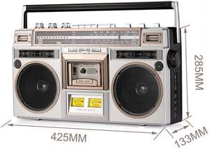 Boombox Portatile Stile Retrò Anni '80 con Lettore e <span class=keywords><strong>Registratore</strong></span> di <span class=keywords><strong>Cassette</strong></span>, Radio AM/FM, Supporto Ingresso SD/USB, Altoparlante Integrato - Product Image 6