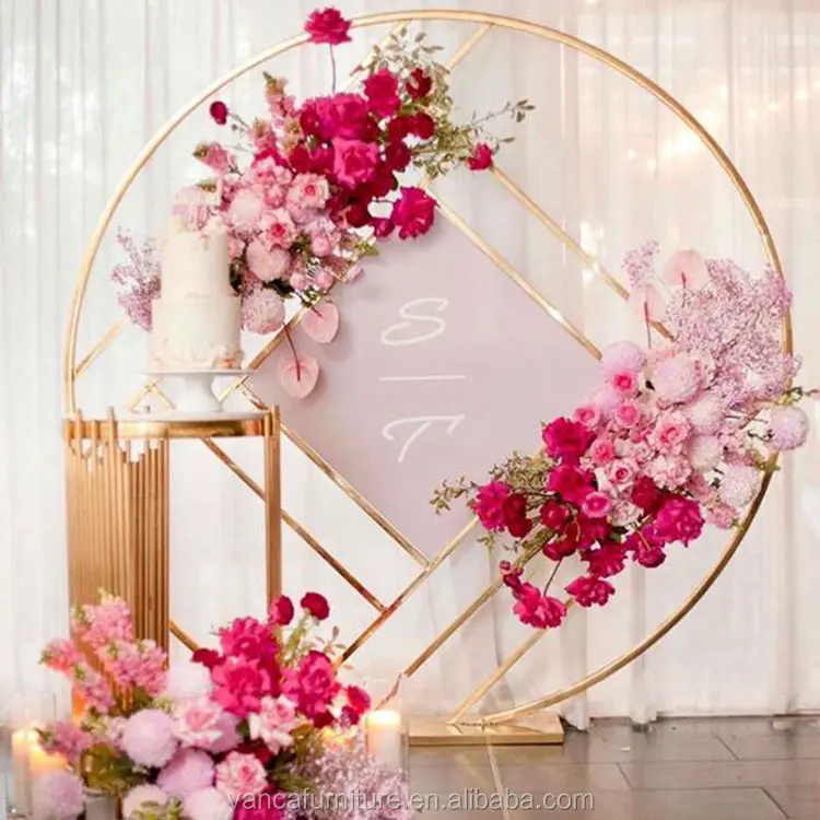 beautiful popular wedding furniture party decoration round wedding backdrop for sale