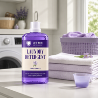Lessive liquide en vrac OEM Violet à paroi droite, produits de lessive, parfum longue durée, fraîcheur, produits de nettoyage