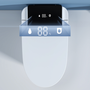 Vente en gros usine <span class=keywords><strong>WC</strong></span> intelligent en céramique à poser au sol, avec siège chauffant, lavage arrière, chasse d'eau automatique, capteur radar, télécommande, S-trap - Product Image 3