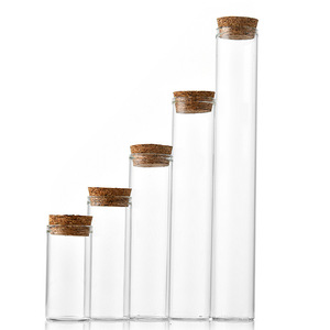 Botella de vidrio recta de 30 mm con tapón de corcho, dispensador de rosas, tarro de dulces, botella de embalaje de madera de agar con boca plana, tubo de ensayo de vidrio - Product Image 2