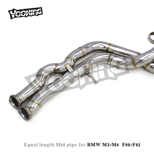 OEM 2,75 pulgadas igual longitud tubo medio 2014-2019 para BMW M3/M4 F80 F82 F83 S55 3,0 T resonador de pulido de acero inoxidable - Product Image 2