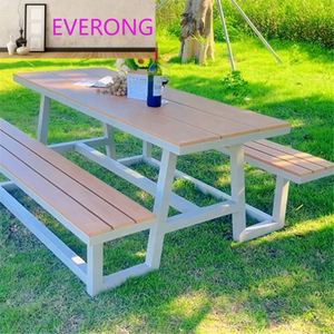 Ensemble <span class=keywords><strong>de</strong></span> table à manger <span class=keywords><strong>de</strong></span> <span class=keywords><strong>jardin</strong></span> d'extérieur imperméable en bois <span class=keywords><strong>plastique</strong></span> 6 places Banc <span class=keywords><strong>de</strong></span> patio Table à manger Banc <span class=keywords><strong>de</strong></span> restaurant <span class=keywords><strong>pour</strong></span> café - Product Image 4
