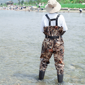 Topind ngụy trang thoáng khí <span class=keywords><strong>bootfoot</strong></span> nylon không thấm nước ngực cá wader cho thể thao câu cá - Product Image 6