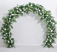 Arche de fleurs artificielles pour mariage Arche en soie blanche Décoration de fleurs pour mariage Arrangement d'arc carré en forme de coeur