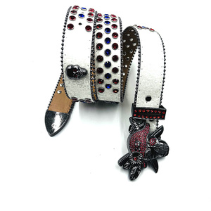 <span class=keywords><strong>Ceinture</strong></span> Y2K à strass en promotion avec nouvelle <span class=keywords><strong>ceinture</strong></span> <span class=keywords><strong>Western</strong></span> Diamond BB, <span class=keywords><strong>boucle</strong></span> pirate de style nouveau, en <span class=keywords><strong>cuir</strong></span> PU et plastique orné de cristaux - Product Image 3