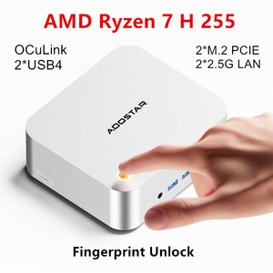 Aoostar MacO Mini PC Gamer AMD ry-zen 7 h 255 vân tay oculink 2 * usb4 2 * NVMe 2*2.5G LAN win11 Máy tính để bàn NUC máy tính wifi6 - Product Image 2