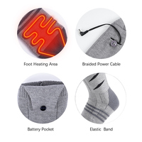 Chaussettes chauffantes intelligentes contrôlées par application, chaussettes chauffantes électriques rechargeables, 4 niveaux de température pour le ski, la chasse, l'hiver, les activités de plein air