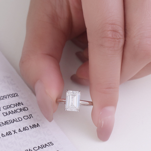 Provence Gem $1950 Pt950 Igi 3.0ct E Vs1 Smaragd Geslepen Lab Diamant Cvd Solitaire Verlovingsring Voor Vrouwen - Product Image 6