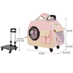 Sac de transport pliable pour animaux de compagnie, chariot pour chat, poussette pour chien de petite et moyenne taille avec roulettes, échantillon gratuit - Product Image 4