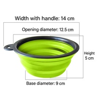 Bol pliable pour chien, bol portable pliable pour nourriture et eau pour animaux de compagnie, bol de voyage en TPR avec mousqueton en option pour chiens et chats